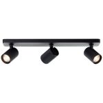 Brilliant Marty Luz de techo Aluminium Arenoso Negro 15W 1050lm - 830 Luz Cálida | Incl. 3x GU10