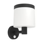 Eglo Luz De Pared Pantete Solar Negro 7W 790lm - 830 Luz Cálida | IP65 - Sensor De Movimiento